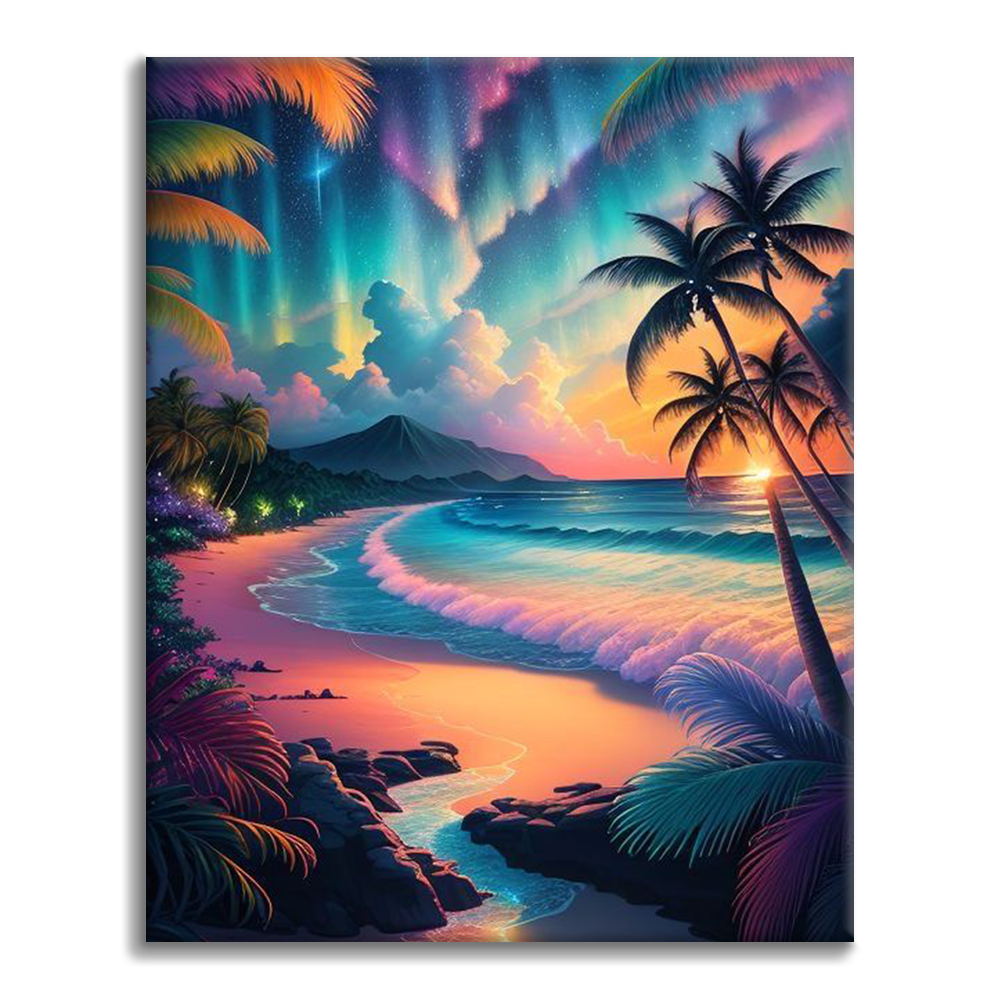 Synthwave Beach - Peinture par numéros