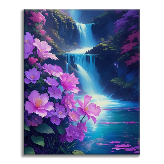 Chutes de fleurs - Peinture par numéros