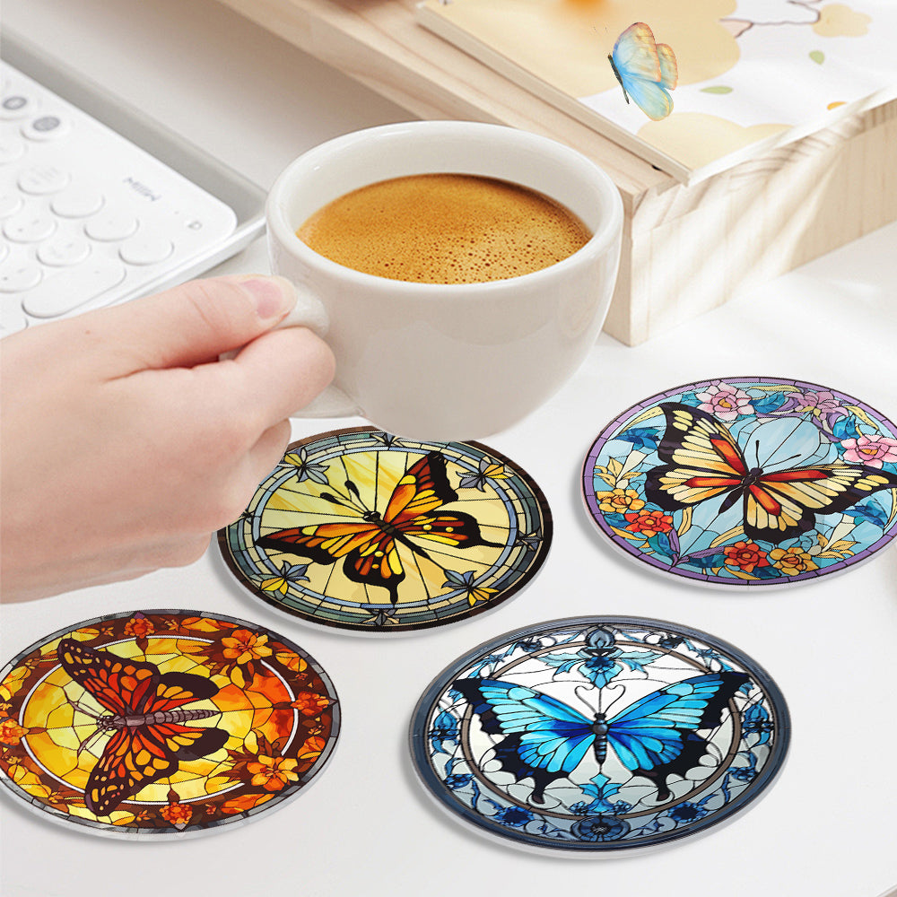 Coasters - Butterfly - Paint by Numbers