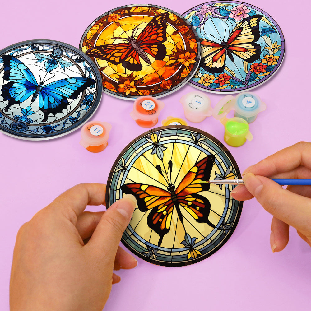 Coasters - Butterfly - Paint by Numbers