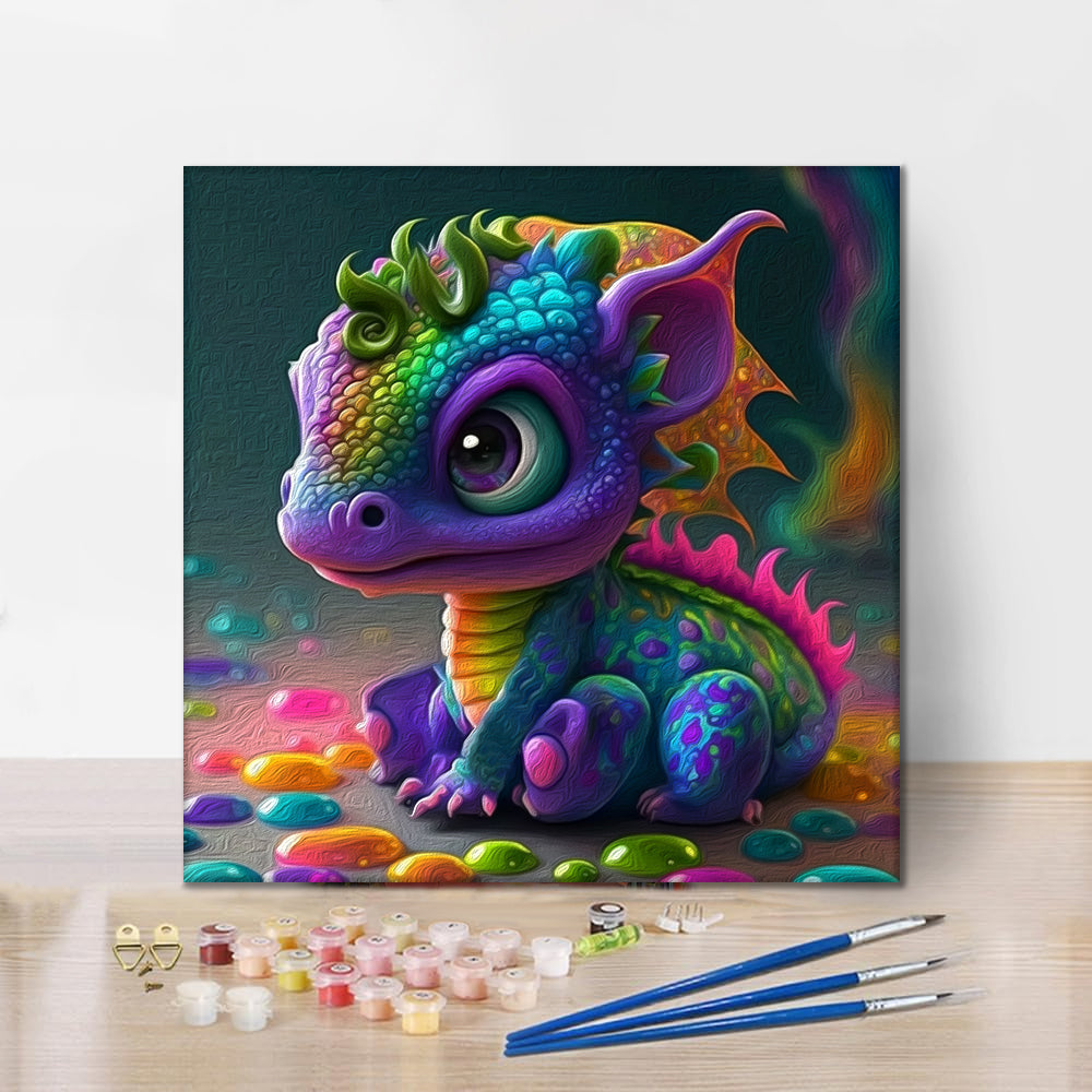 Mignon petit dragon - Peinture par numéros