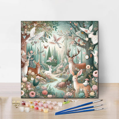 Noël dans une forêt magique différente - Peinture par numéros