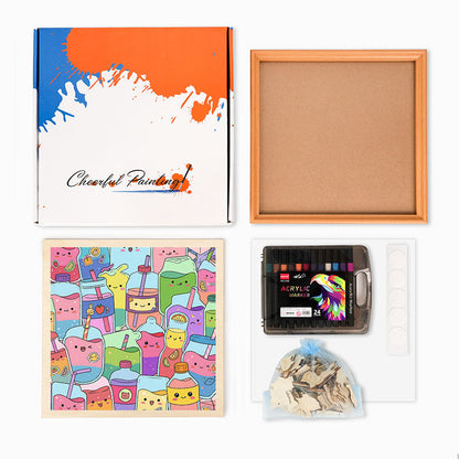 Cute juices - Wooden Coloring Puzzle