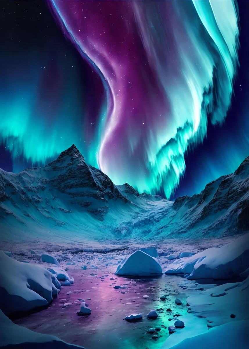 Blue Aurora Borealis - Paint by Numbers