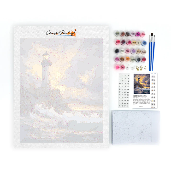 Lighthouse by the Ocean's Edge - Paint by Numbers