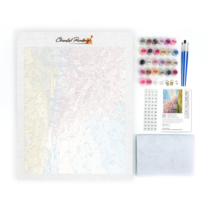 Cherry Blossom Fields - Paint by Numbers