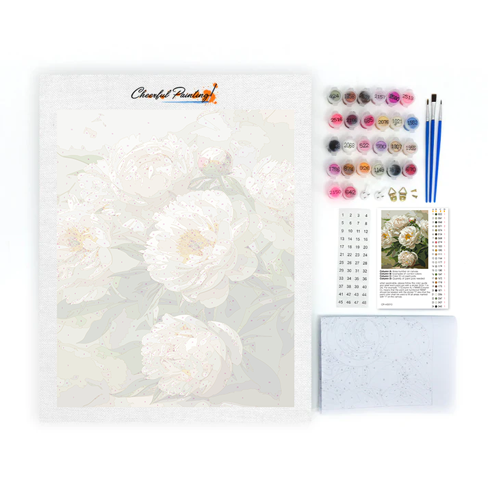 Dernier jour - Pivoines blanches - Peinture par numéros