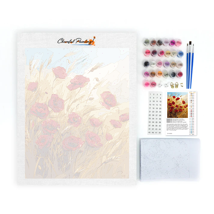 Champ de blé et fleurs - Peinture par numéros