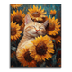 Cat with Sunflowers - Paint by Numbers