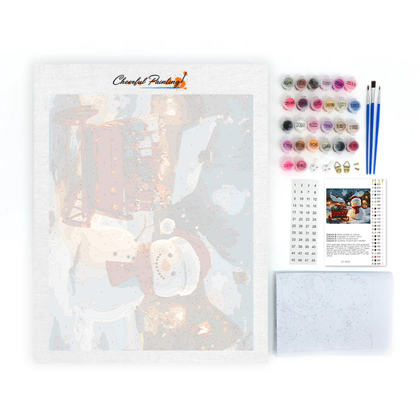 Snowman and Christmas Gifts - Paint by Numbers