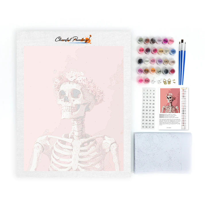 Flower and Skull - Paint by Numbers