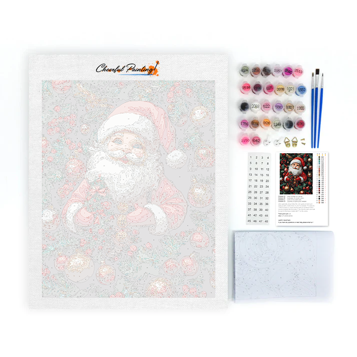 Jolly Santa Amidst Festive Decorations - Paint by Numbers