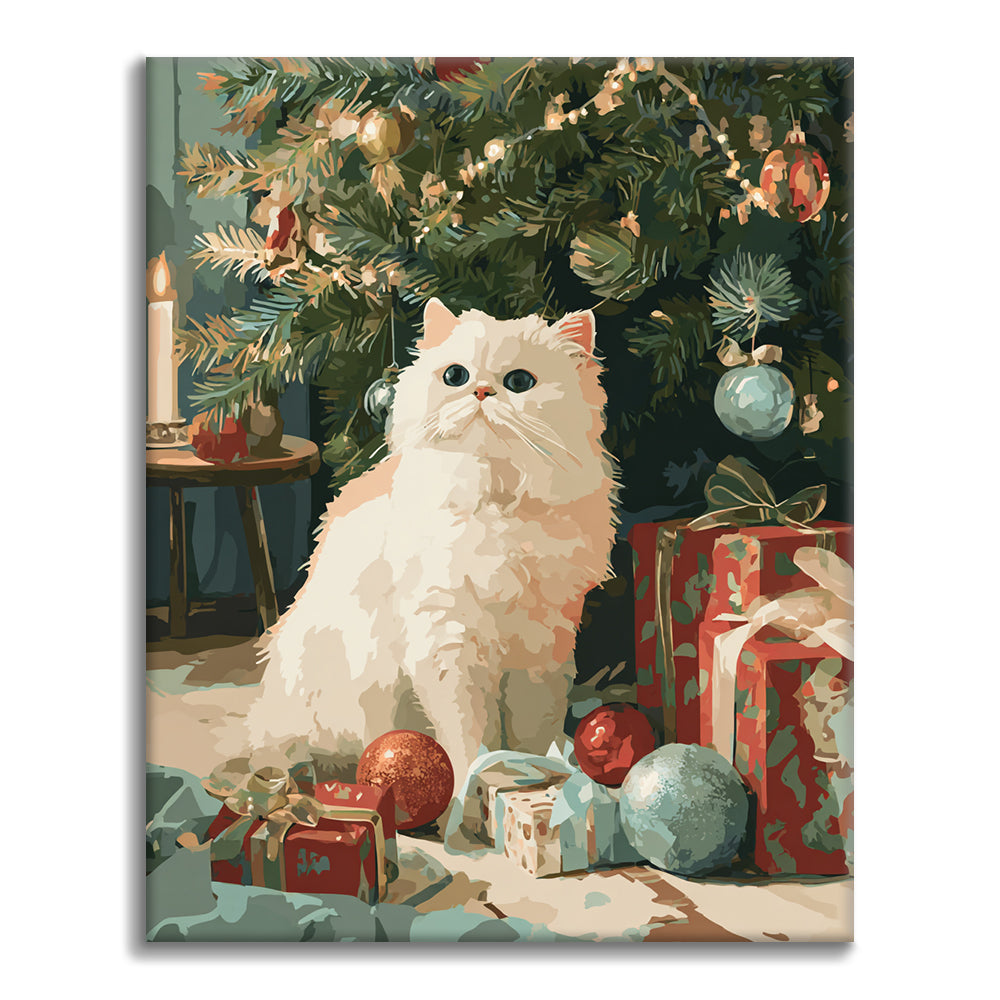 Christmas Cat - Paint by Numbers
