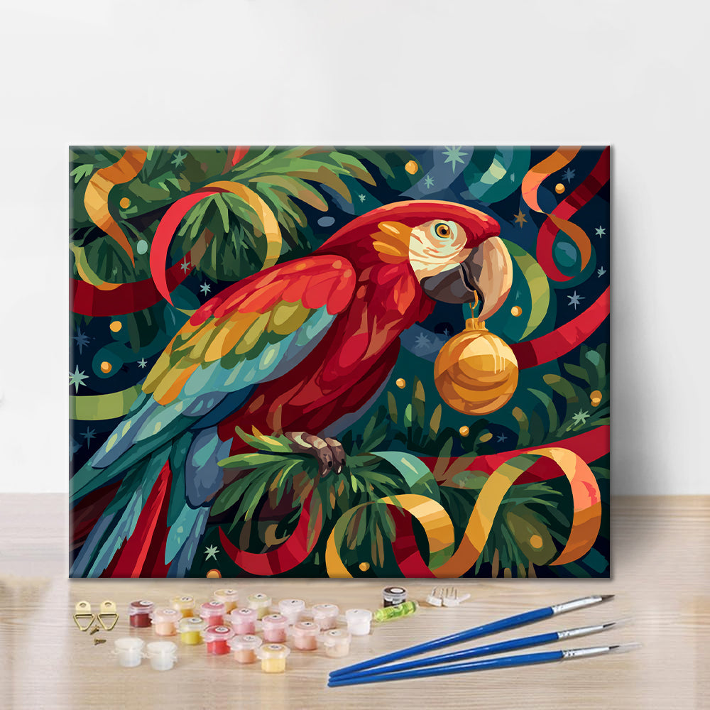 Festive Parrot - Paint by Numbers