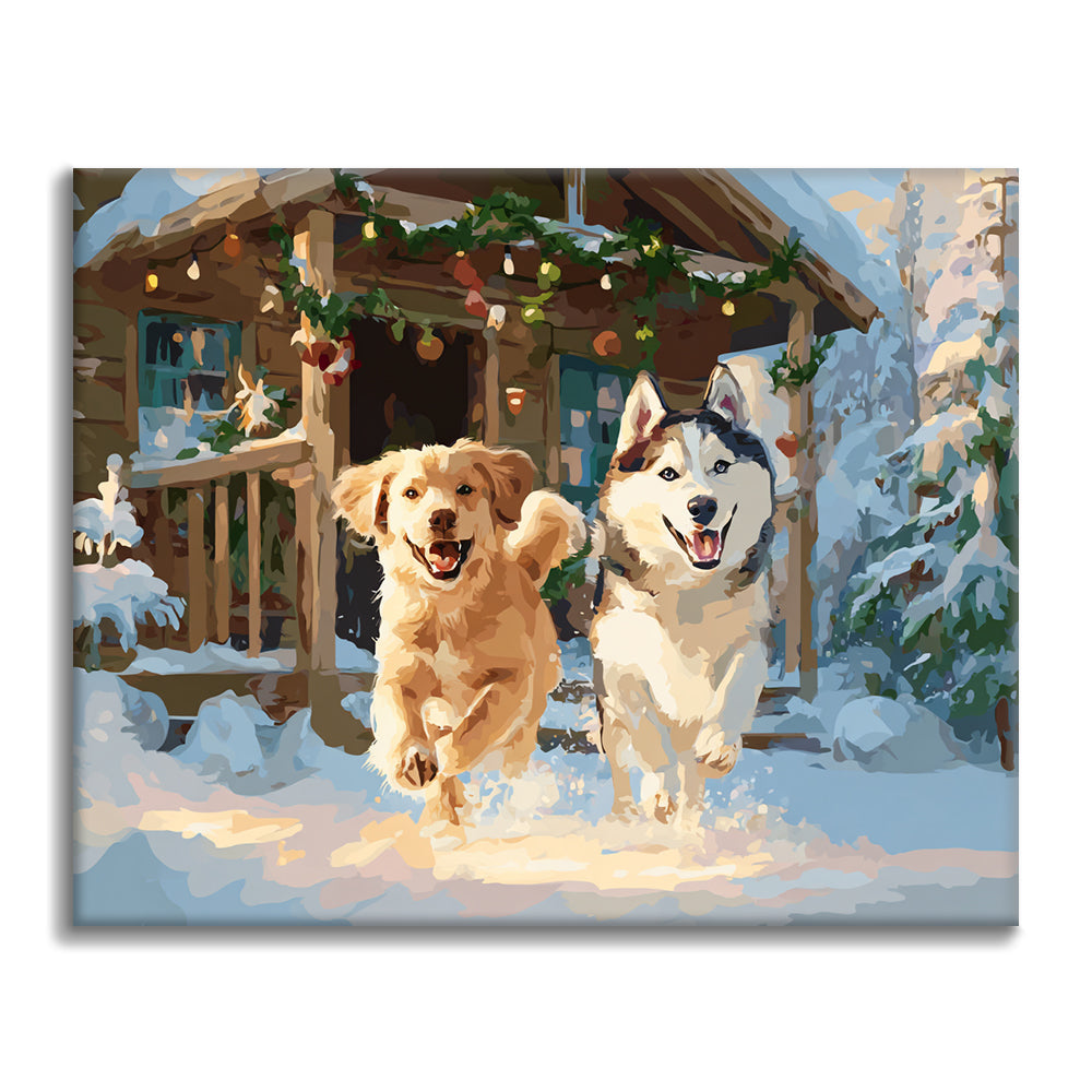 Snow Dogs - Paint by Numbers