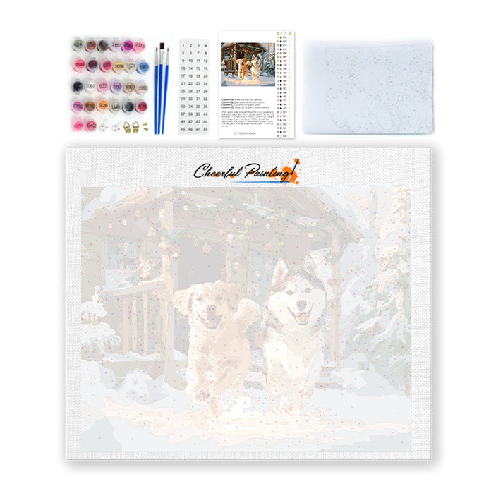 Snow Dogs - Paint by Numbers