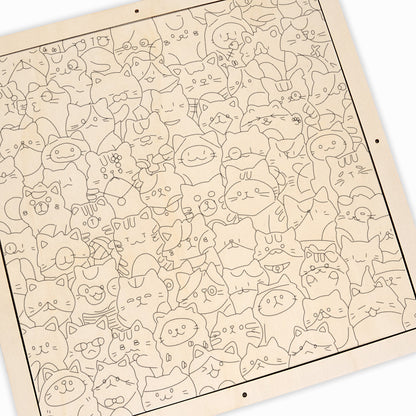 Little Kitties - Wooden Coloring Puzzle