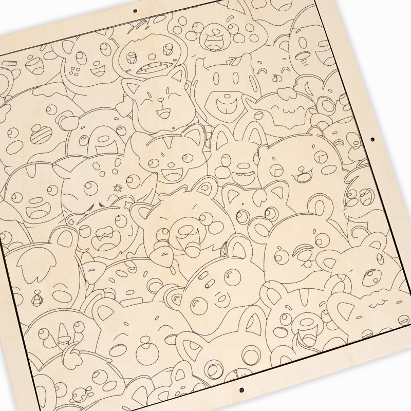 Beastly Bunch - Wooden Coloring Puzzle