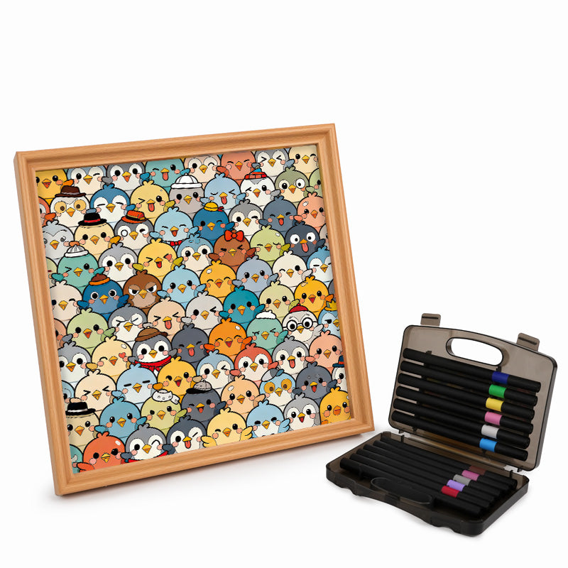 Birds - Wooden Coloring Puzzle