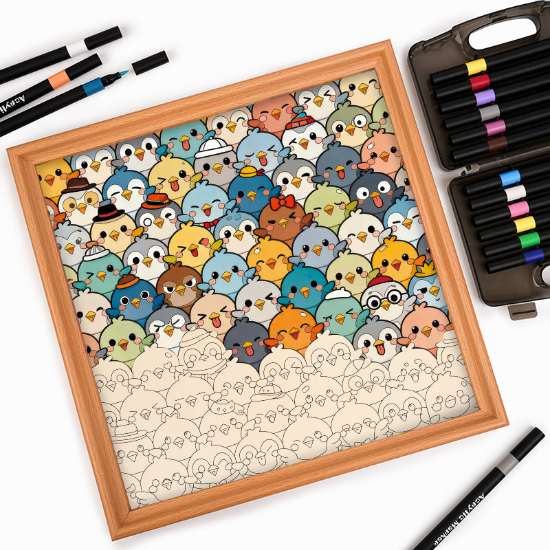 Birds - Wooden Coloring Puzzle