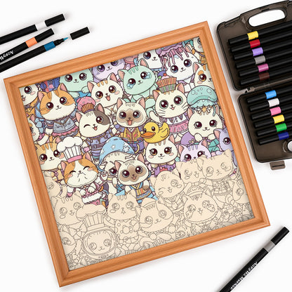 Cat - Wooden Coloring Puzzle