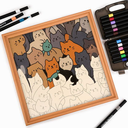 Cats - Wooden Coloring Puzzle