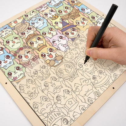 Chinchilla - Wooden Coloring Puzzle