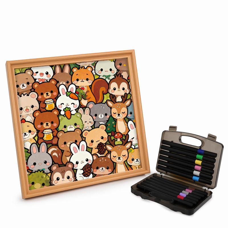 Forest Crew - Wooden Coloring Puzzle