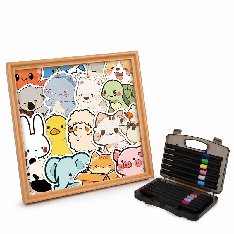 Furry Gathering - Wooden Coloring Puzzle