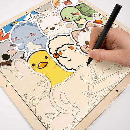 Furry Gathering - Wooden Coloring Puzzle