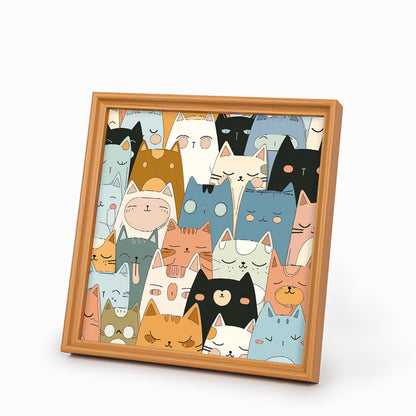 Line Kittens - Wooden Coloring Puzzle