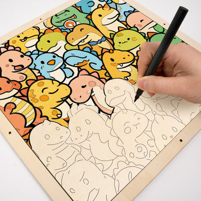 Little Dragon - Wooden Coloring Puzzle