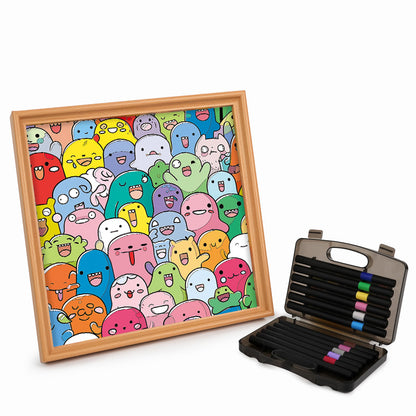 Mischief Monsters - Wooden Coloring Puzzle