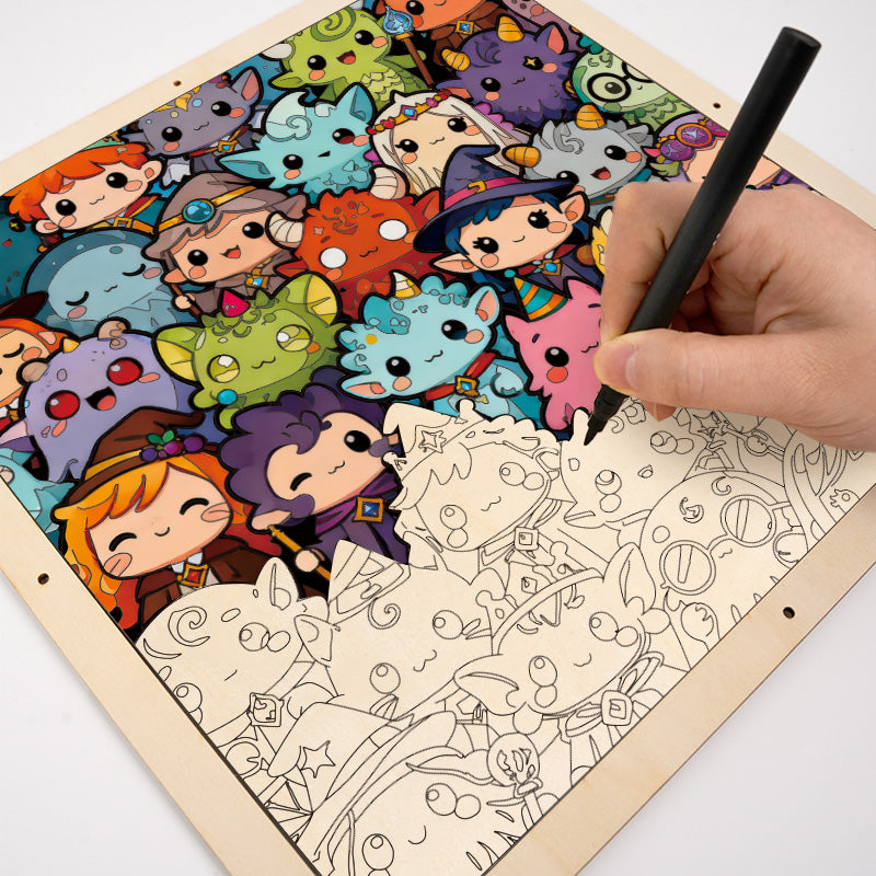 Monster Mash - Wooden Coloring Puzzle