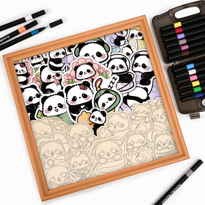 Panda II - Wooden Coloring Puzzle