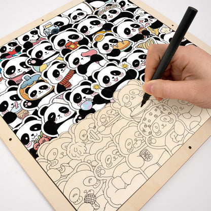 Panda III - Wooden Coloring Puzzle