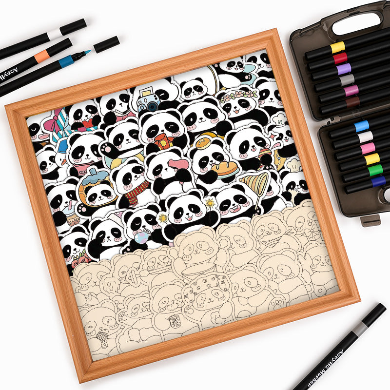 Panda III - Wooden Coloring Puzzle