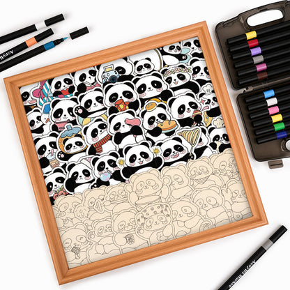 Panda III - Wooden Coloring Puzzle