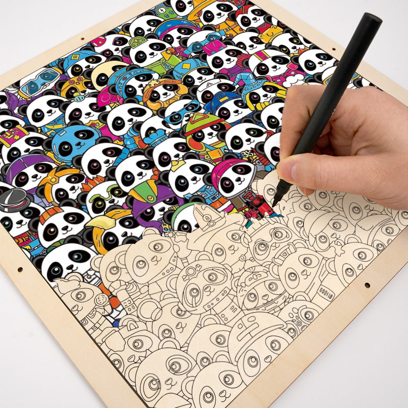 panda - Wooden Coloring Puzzle