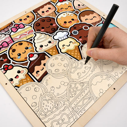 Sweet Treats - Wooden Coloring Puzzle