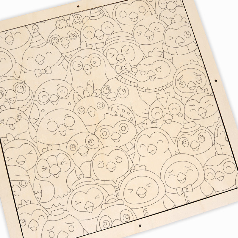 Line Art Puppy - Wooden Coloring Puzzle