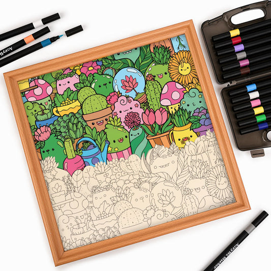 Botanical Paradise - Wooden Coloring Puzzle