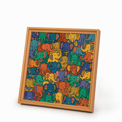 Elephant Party - Wooden Coloring Puzzle