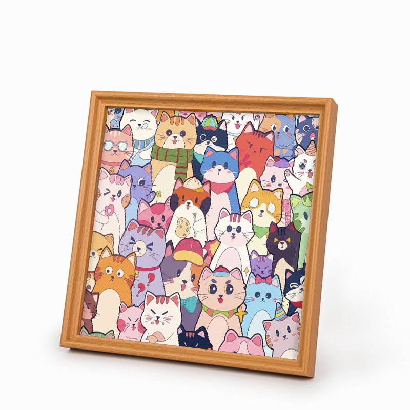 Whimsical Cats - Wooden Coloring Puzzle