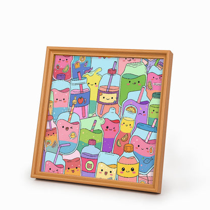 Cute juices - Wooden Coloring Puzzle