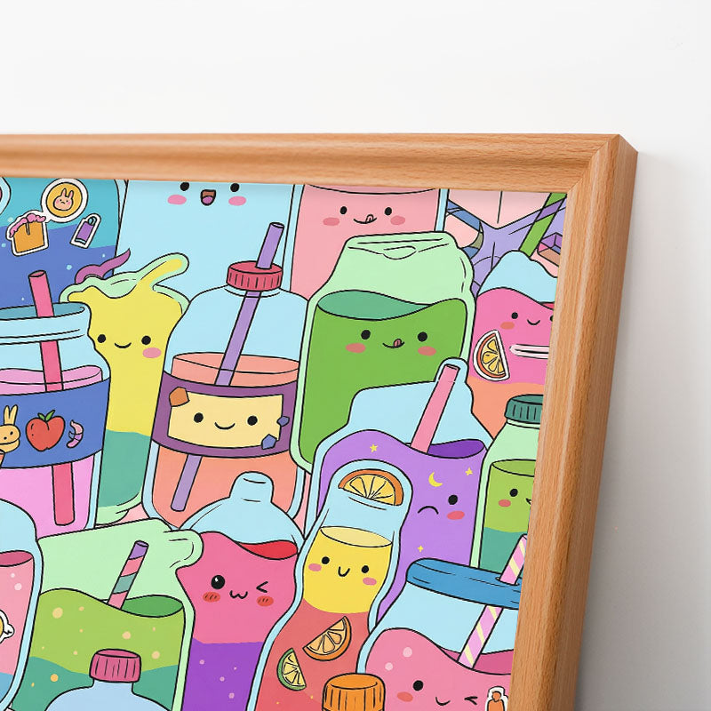 Cute juices - Wooden Coloring Puzzle