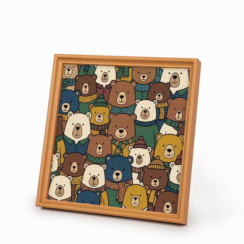Scarf Bears - Wooden Coloring Puzzle