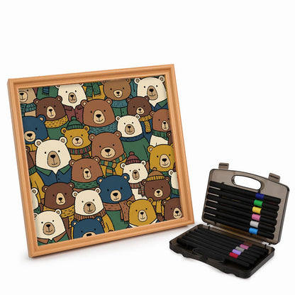 Scarf Bears - Wooden Coloring Puzzle