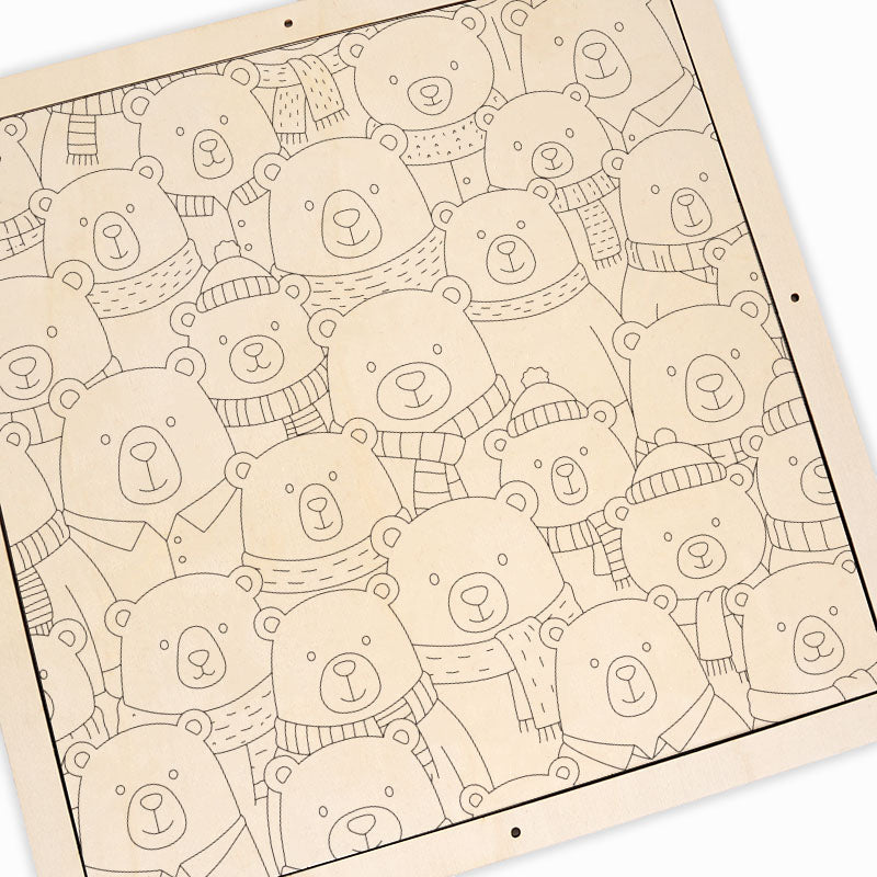 Scarf Bears - Wooden Coloring Puzzle