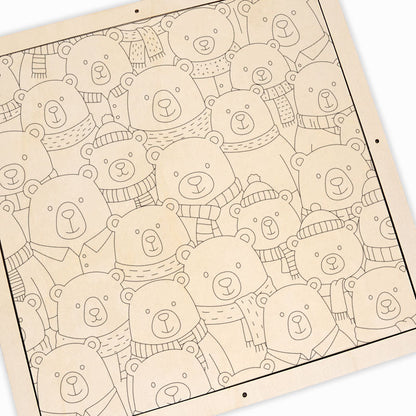 Scarf Bears - Wooden Coloring Puzzle